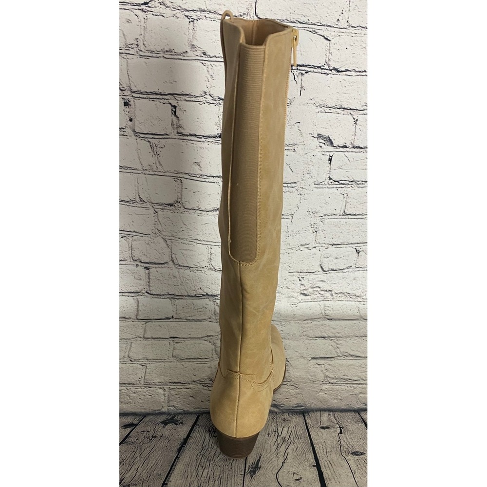 Frye & Co NWOT Womens Selah Riding Cowboy Boot 11M Cream Leather Stacked Heel - Picture 4 of 12